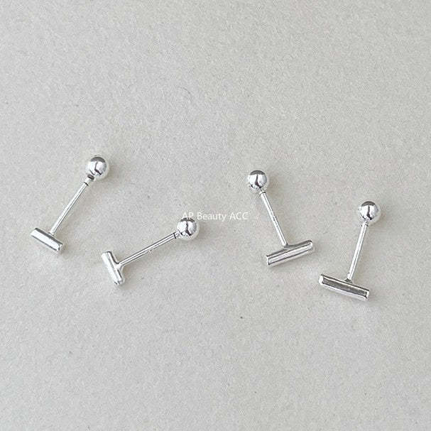 A관 - 925 실버 기하학 스퀘어 피어싱 귀걸이 [EH-4187] 25.12-3