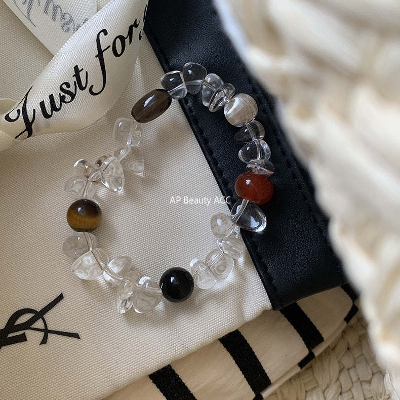 A관 - 천연 백수정 호안석 연수정 흑마노 홍마노 비즈 팔찌 [S580] 25.09-4