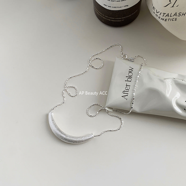 A관 - 925 실버 샌딩 스마일 튜브 왁스끈 목걸이 [1357-1358] 25.10-2