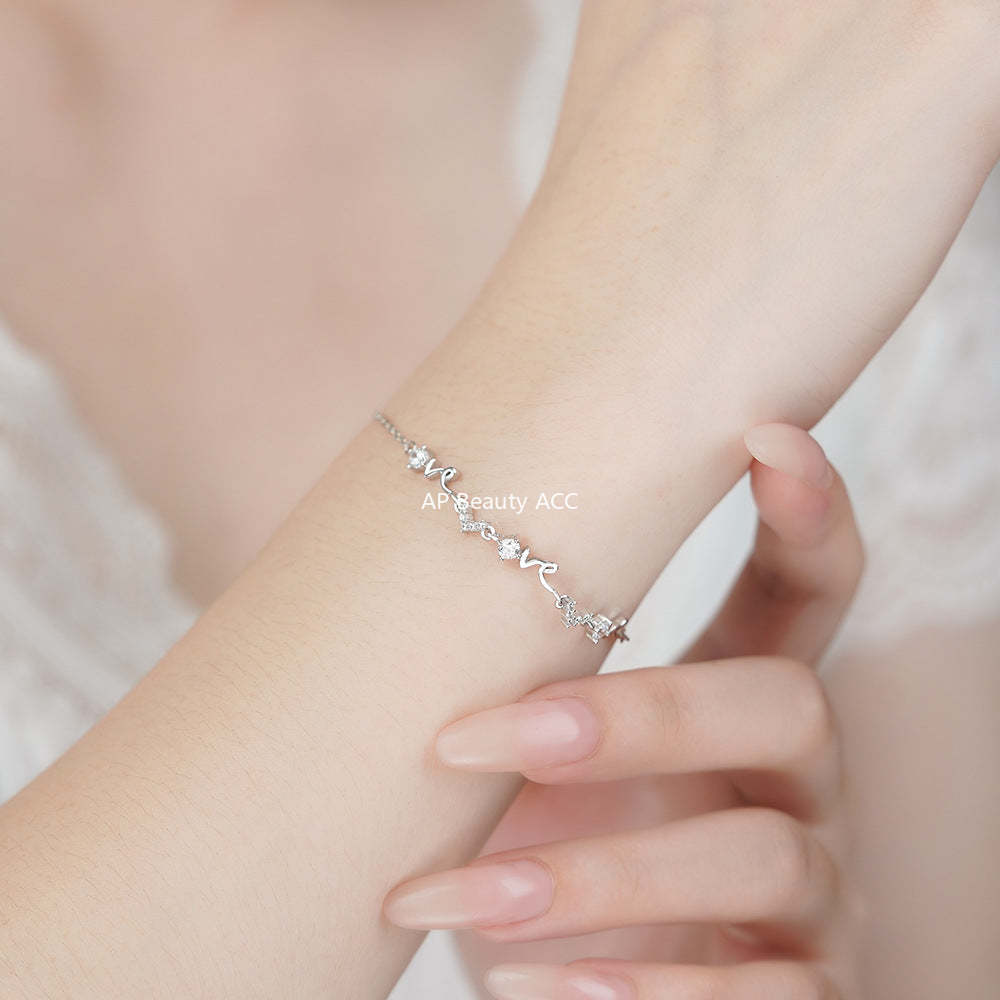 B관 - 925 실버 LOVE 이니셜 큐빅 목걸이 [YC4137SL_1] 25.12-3