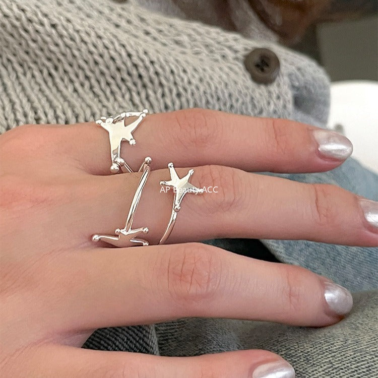 A관 - 925 실버 유니크 별 디자인 반지 [JZ-0716] 25.11-1