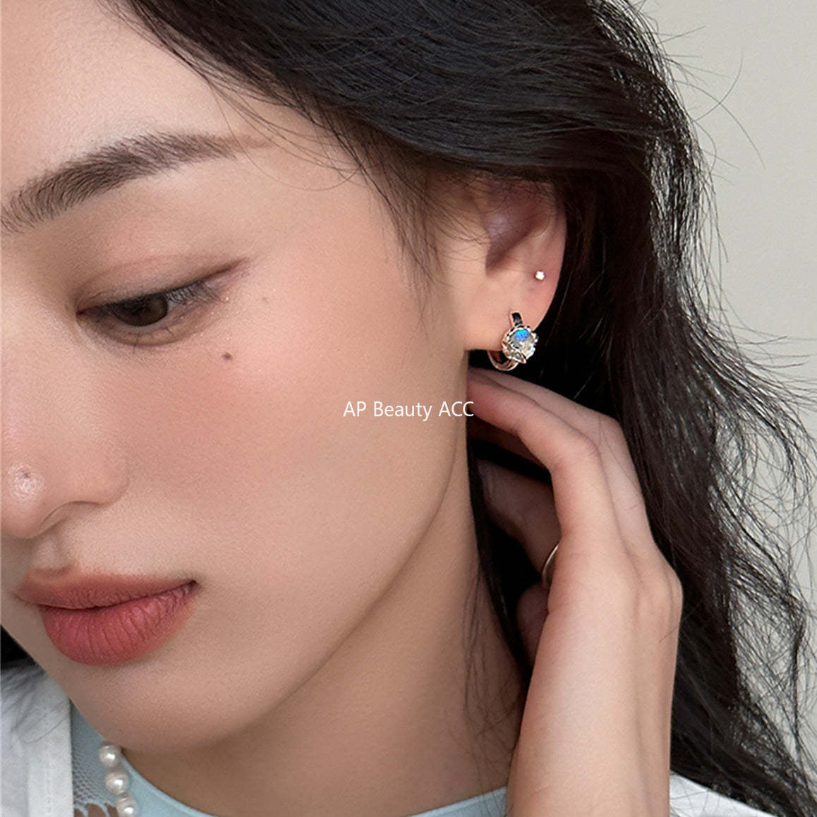 A관 - 925 은침 문스톤 큐빅 귀걸이 [EH-3690] 25.06-4