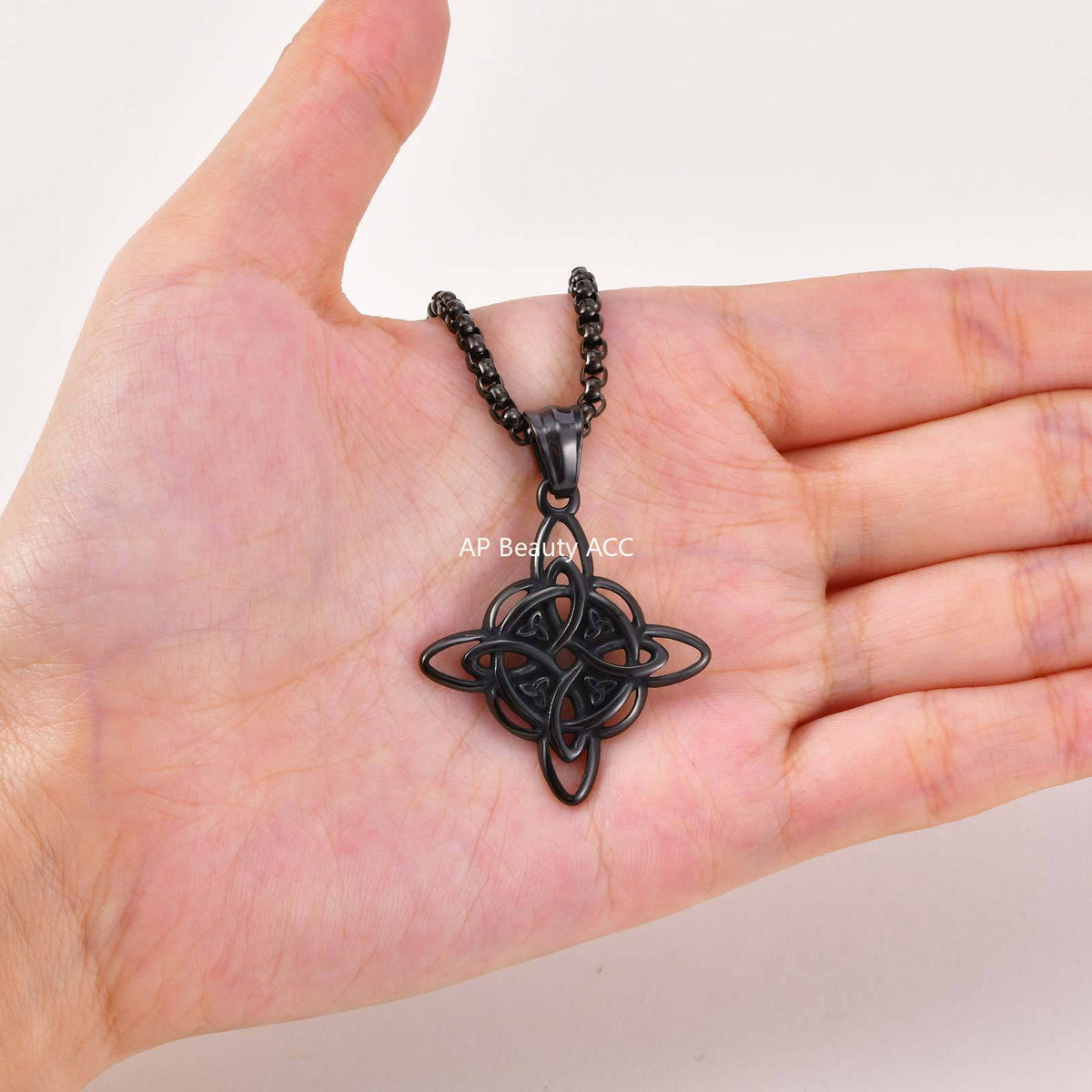 G관 - 스테인리스 스틸 원형 매듭 디자인 펜던트 목걸이 [PN-1945] 25.10-5