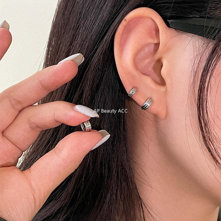 A관 - 925 은침 겹처진 코일 모양 링 귀걸이 [EH-3132.SJ] 25.12-2