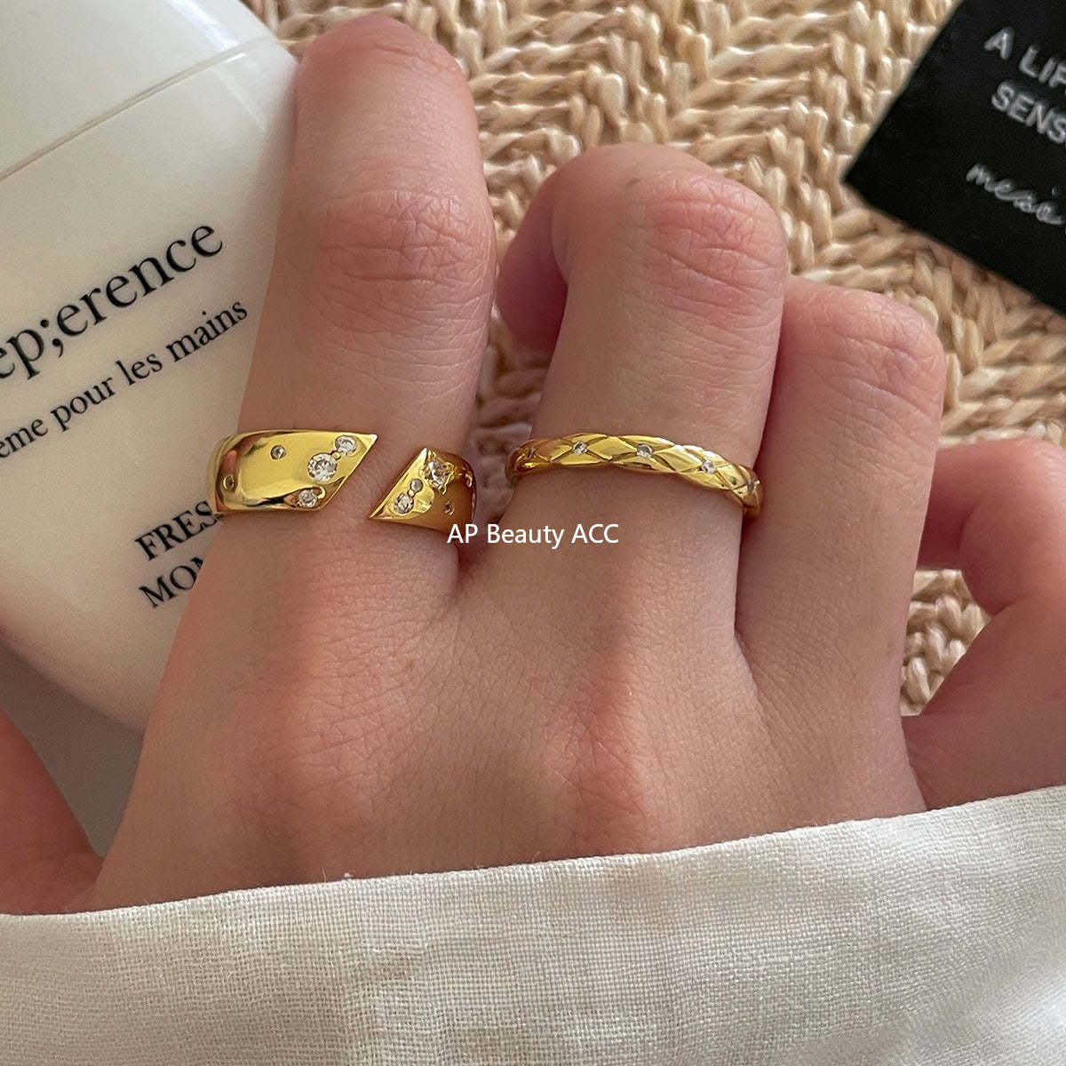 A관 - 925 실버 다이아 패턴 리본 장미 큐빅 반지 [JZ-0712] 25.10-5