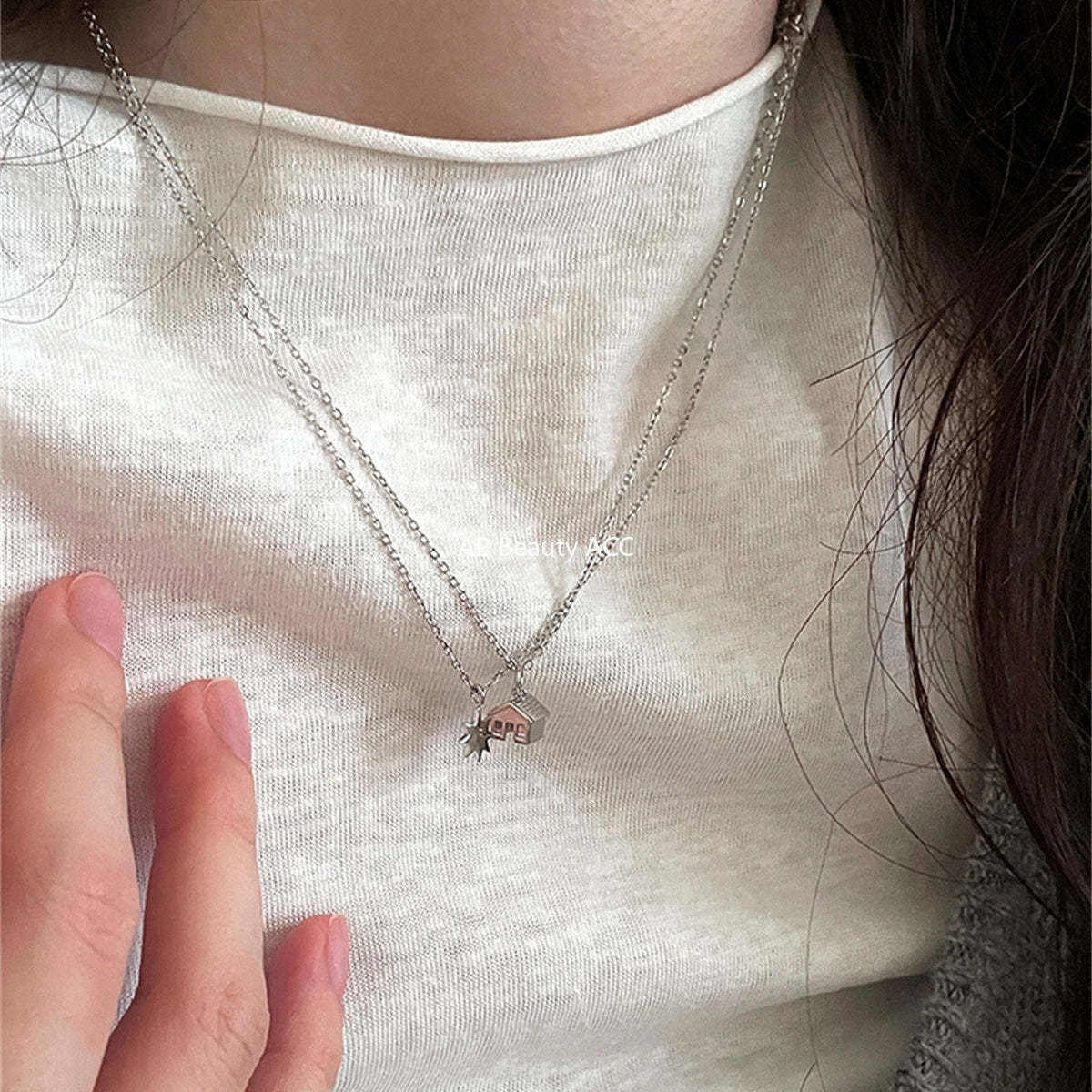 A관 - 925 실버 별 하우스 펜던트 체인 목걸이 [XL-1211] 25.10-4