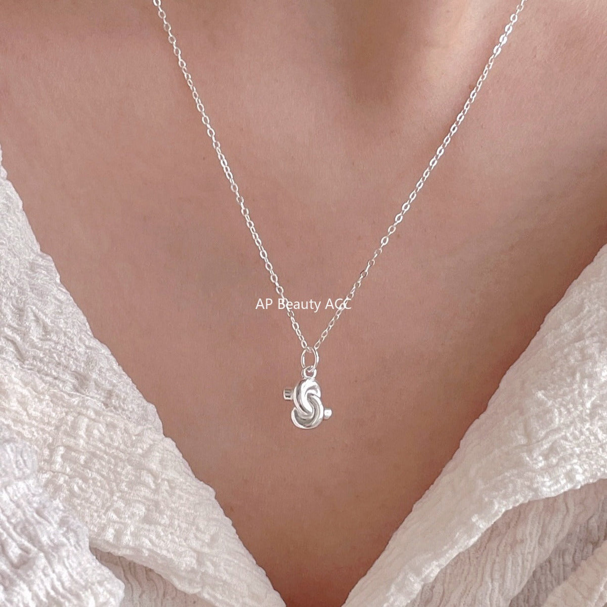 F관 - 925 실버 하트 매듭 펜던트 목걸이 [B1380] 25.11-1