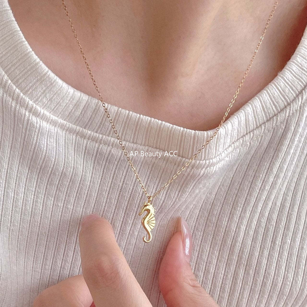 F관 - 925 실버 해마 펜던트 목걸이 [B1379] 25.10-2