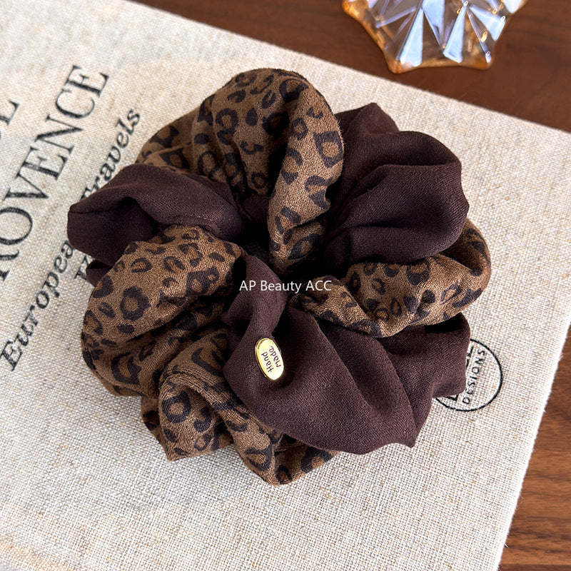 E관 - 레오파드 패턴 패브릭 배색 곱창 헤어밴드 [27772] 25.12-2