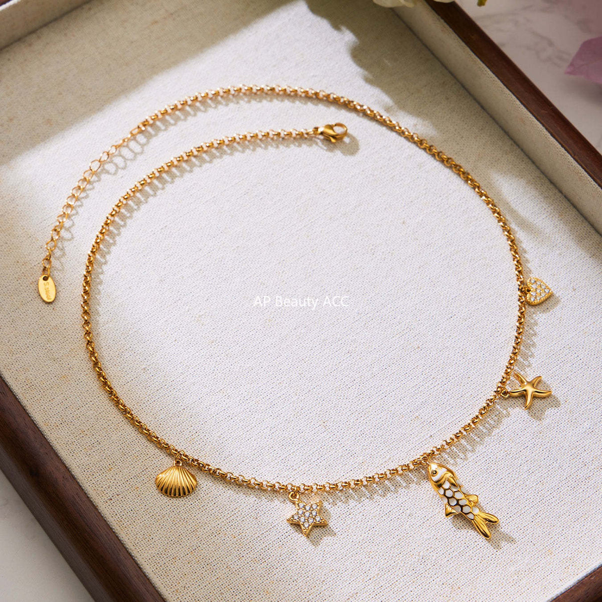 D관 - 스테인리스 스틸 별 물고기 큐빅 펜던트 목걸이 팔찌 [TXP484] 25.11-4