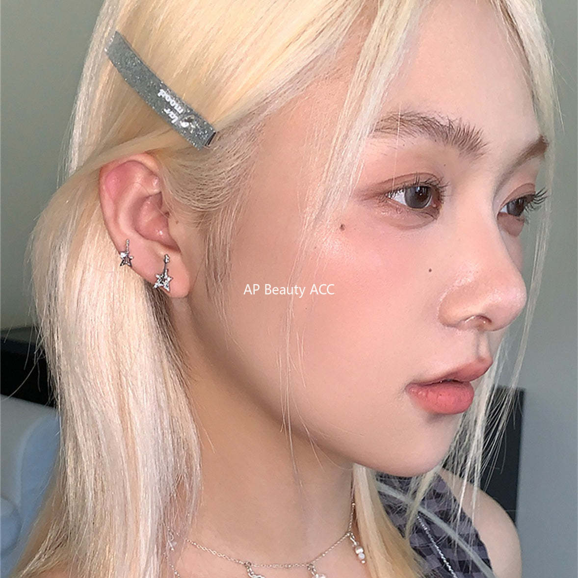 A관 - 티타늄 스틸 큐빅 별 기타 모양 비대칭 귀걸이 [EH-4162] 25.10-4