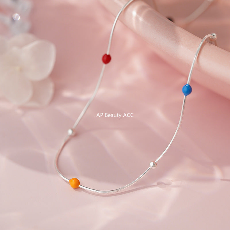 B관 - 925 실버 컬러 비즈 실버볼 목걸이 [YC2161N_1] 25.10-3