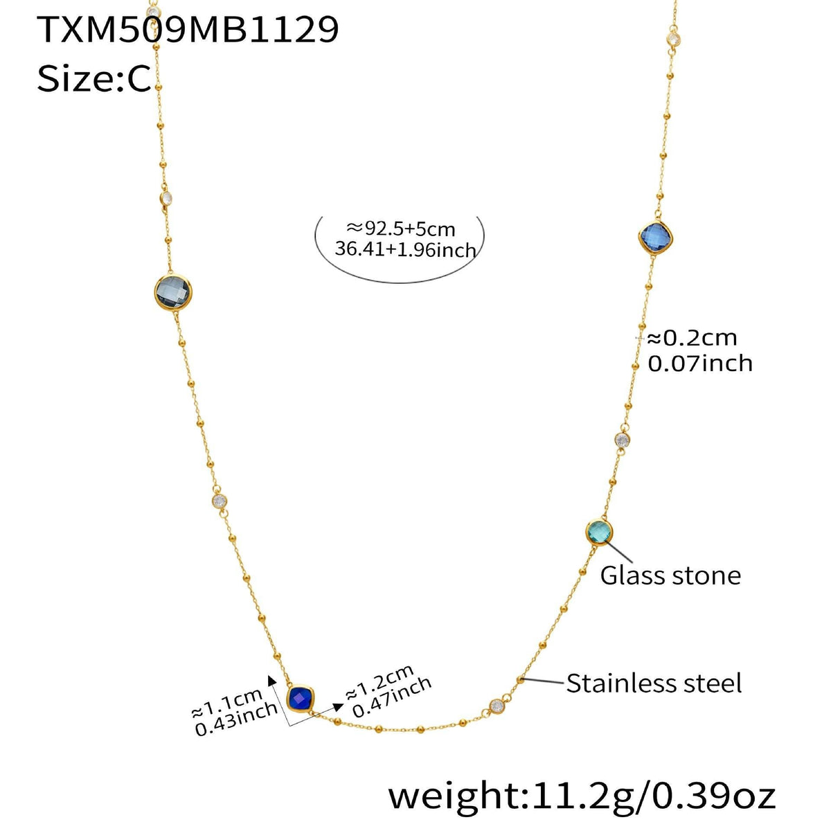 D관 - 스테인리스 스틸 둥근 사각 컷팅 큐빅 목걸이 귀걸이 팔찌 [TXP509] 25.12-1