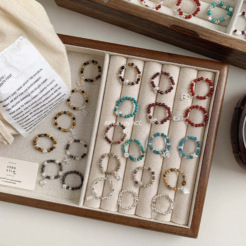 A관 - 클로버 십자가 하트 코끼리 미니 펜던트 925실버 비즈 반지 [RC] 25.11-4