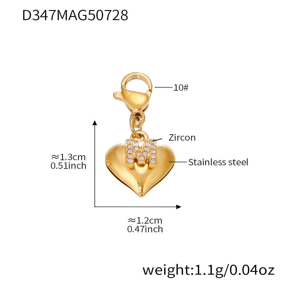 D관 - 18K 도금 스테인리스 스틸 하트 펜던트 목걸이 [P1295-D347] 25.08-1