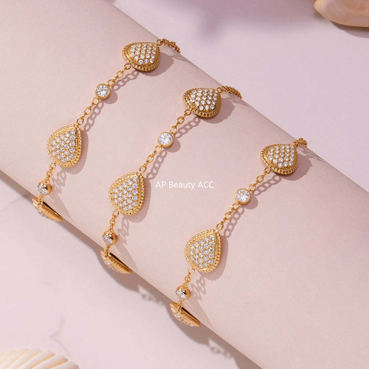 D관 - 스테인리스 스틸 큐빅 벌 체리 물방울 멀티 펜던트 팔찌 [E130-E160] 25.10-5