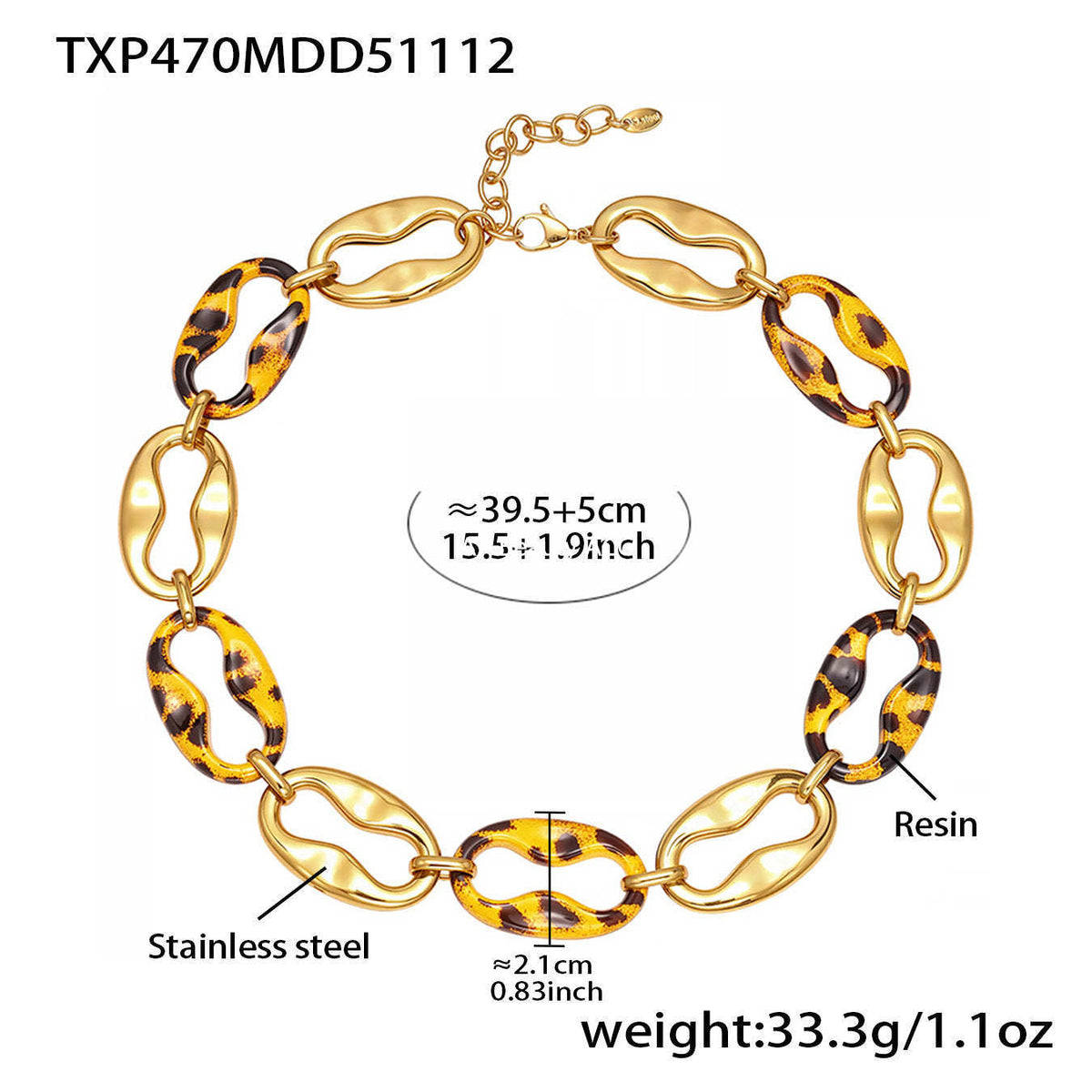D관 - 레진 타원 체인 디자인 스테인리스 목걸이 팔찌 귀걸이 [TXP470] 25.11-3