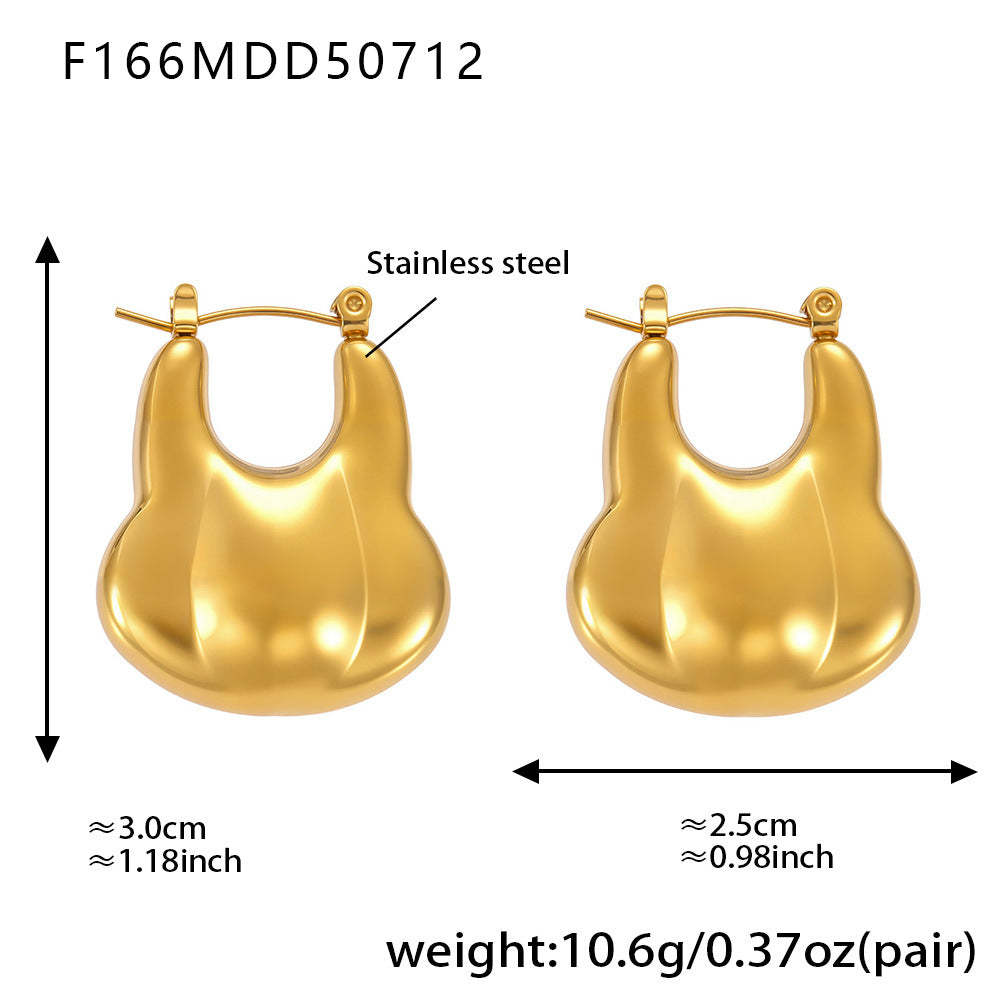 D관 - 18K 도금 기하학 디자인 스테인리스 스틸 귀걸이 [F1029-F1030-F166] 25.07-3