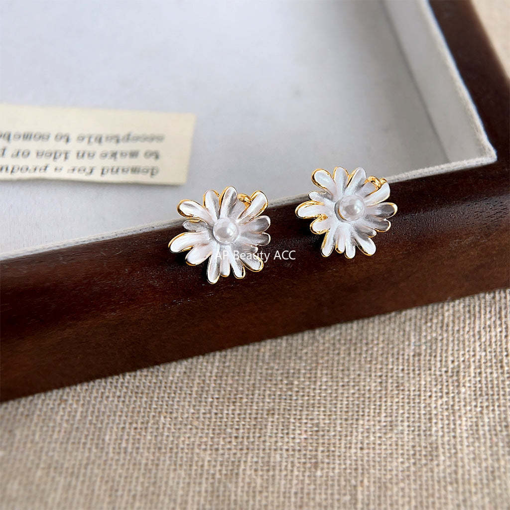 C관 - 여름 새 디자인 데이지 귀걸이 고급스러운 14K 도금 은침 귀걸이 [4060] 24.05-3
