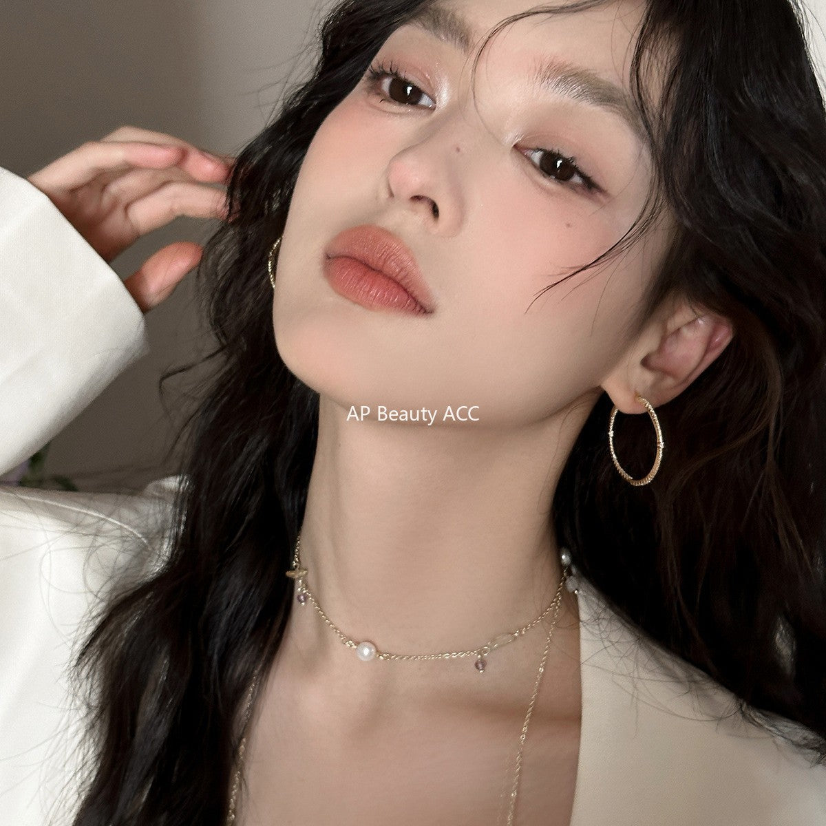 A관 - 925 은침 큐빅 대형 링 귀걸이 [EH-4102] 25.10-1