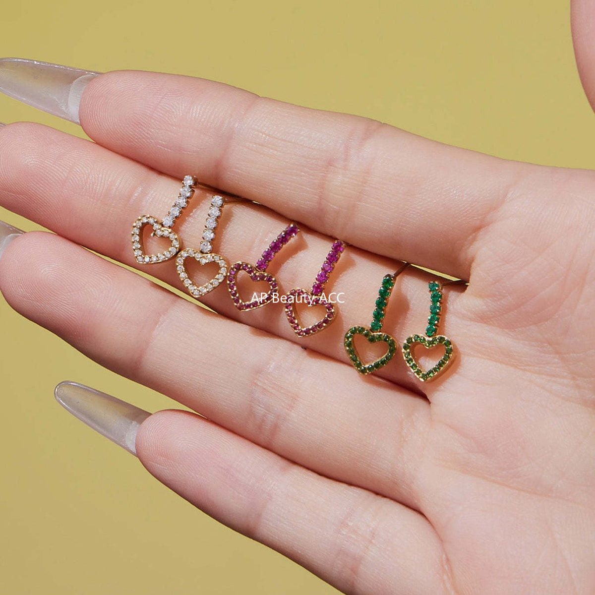 D관 - 스테인리스 스틸 풀큐빅 하트 체인 귀걸이 목걸이 팔찌 [TXP455] 25.10-4