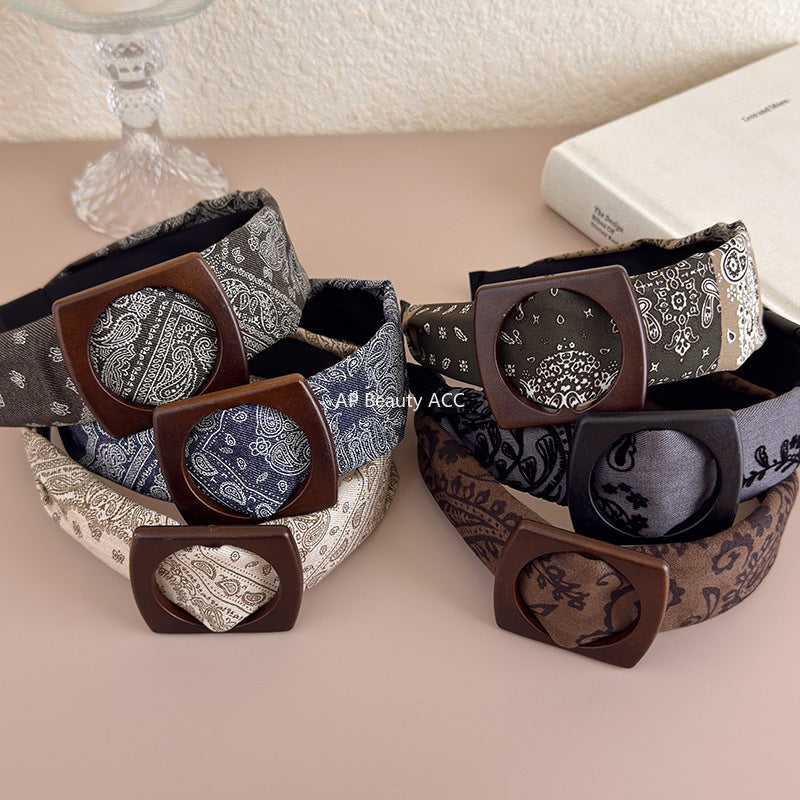 E관 - 멜라드톤 페이즐리 패턴 와이드 머리띠 [27546] 25.10-1