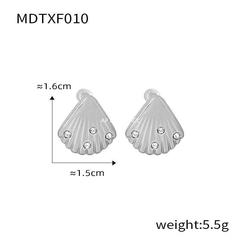 D관 - 레트로 자개 큐빅 펜던트 담수 진주 트렌디 귀걸이 목걸이 [F010-P004-P010] 24.03-4