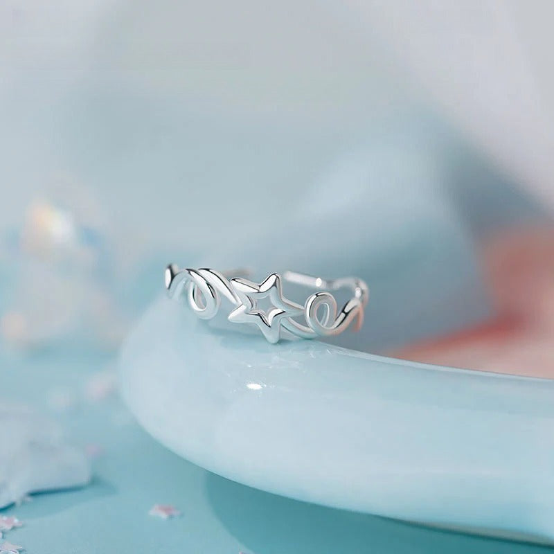 B관 - 925 실버 별 디자인 피어싱 귀걸이 반지 [YC3816R_1 YC3495E_1] 25.10-3