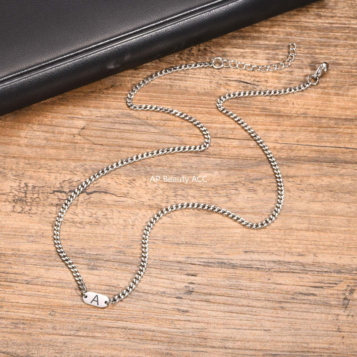 G관 - 무광 체인 오벌 펜던트 알파벳 스테인리스 목걸이 [NC-1898S] 25.11-3