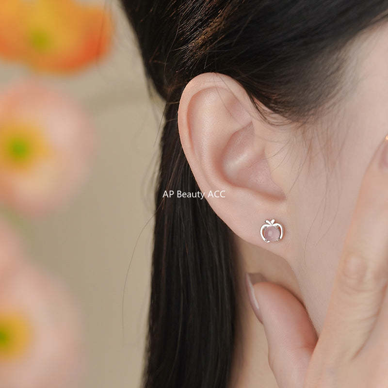B관 - 과일 사과 모양 999 실버 귀걸이 [YC5016E_1] 25.11-3