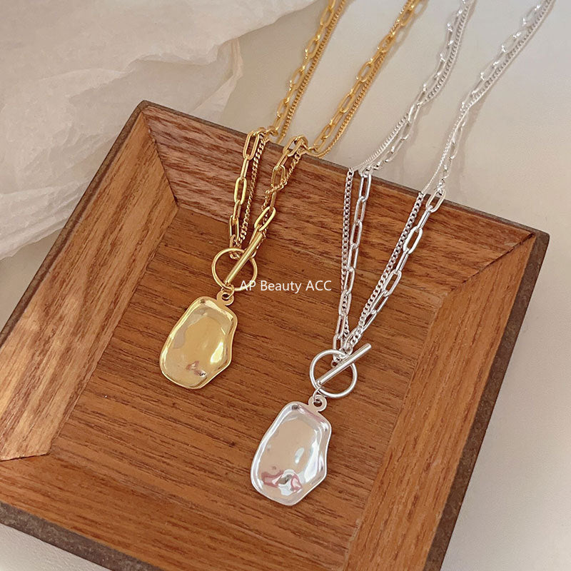 F관 - 925 실버 비정형 펜던트 OT고리 목걸이 [B832] 25.10-1