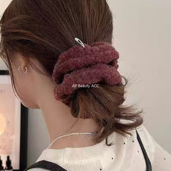 E관 - 겨울 컬러 모직 패브릭 곱창 헤어밴드 [26247] 25.11-2