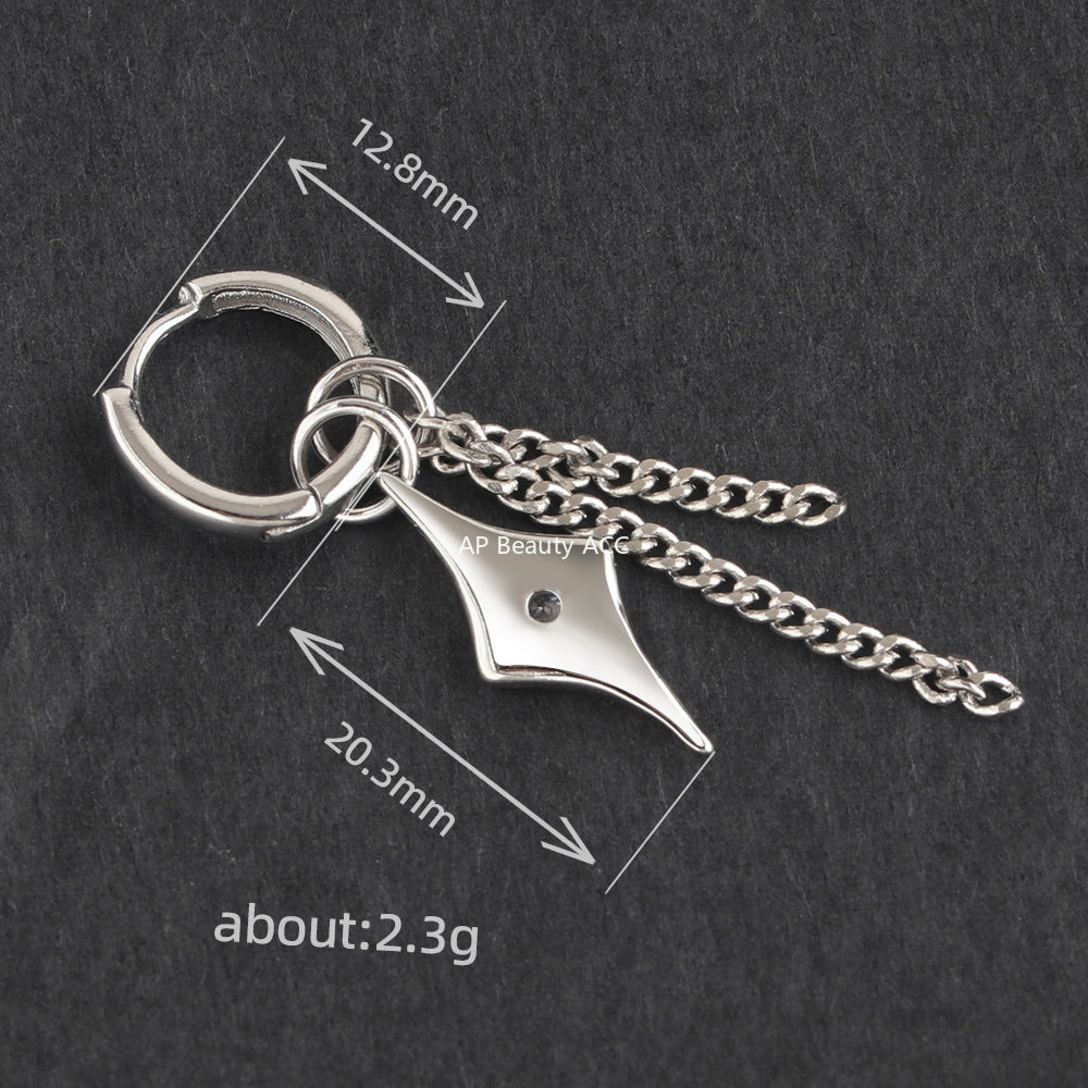 G관 - 큐빅 별 드롭 디자인 링 귀걸이 [ER859] 25.10-1