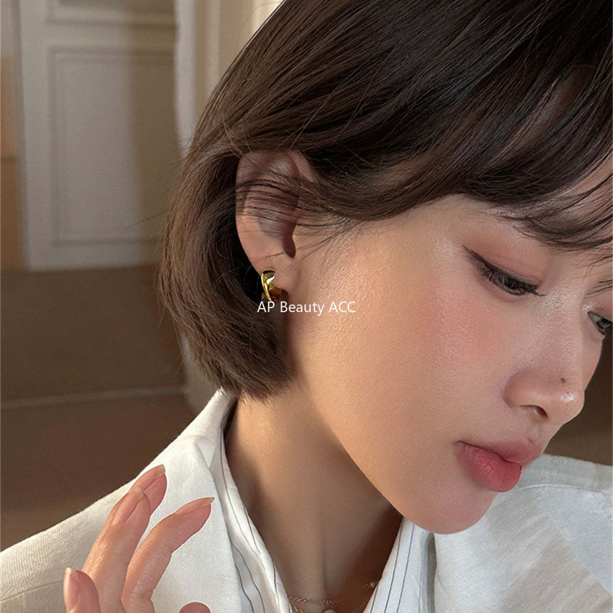 A관 - 925 은침 뫼비우스 민자 링 귀걸이 [EH-3965] 25.09-2