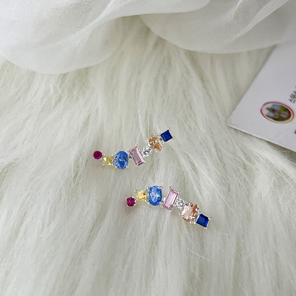 A관 - 925 은침 컬러 큐빅 디자인 귀걸이 [EH-3982] 25.09-4
