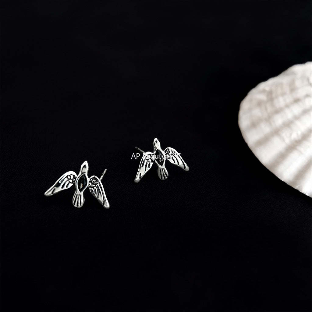 C관 - 큐빅 새 디자인 925 은침 귀걸이 [5929] 25.04-4