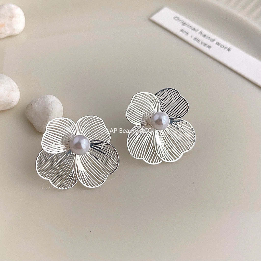 C관 - 개성 있는 리본 백금 도금 은침 귀걸이 [3960-3961] 24.05-2