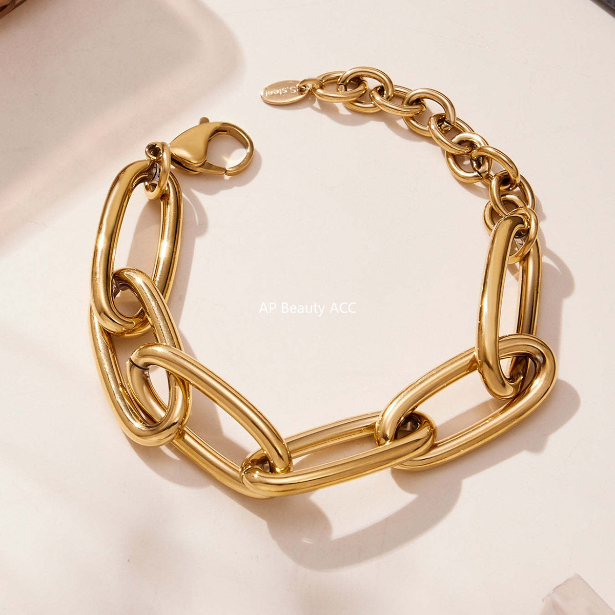 D관 - 체인 디자인 스테인리스 스틸 목걸이 팔찌 [TXP468-TXE468] 25.11-3