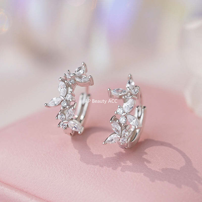 B관 - 999 실버 큐빅 나비 디자인 링 귀걸이 [YC7071E_1] 25.10-5