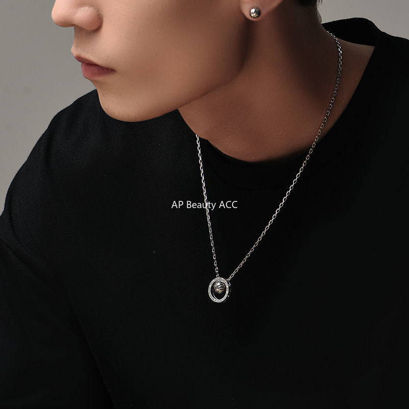 G관 - 농구 이중 링 펜던트 목걸이 [X1193] 25.10-1