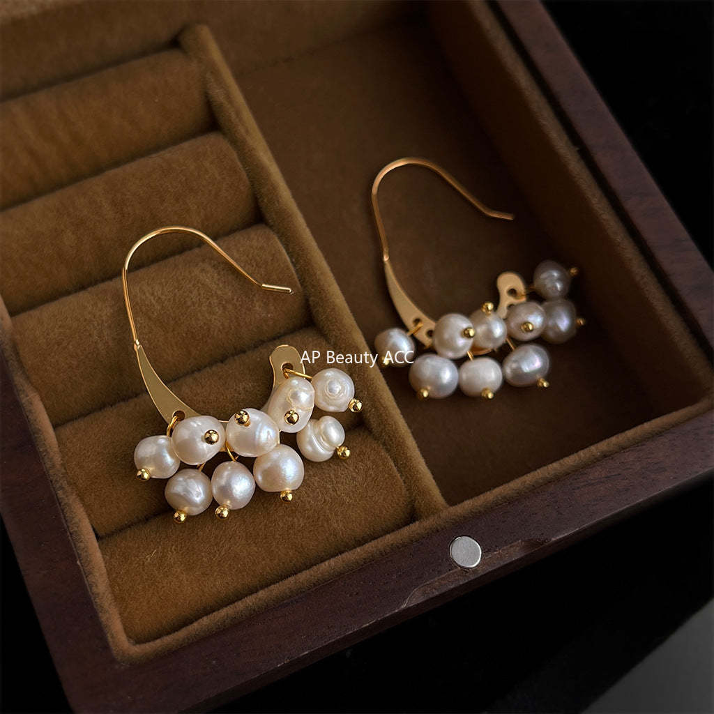 C관 - 천연 담수 진주 핸드메이드 후크 귀걸이 [7097] 25.11-3