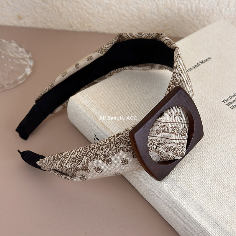 E관 - 멜라드톤 페이즐리 패턴 와이드 머리띠 [27546] 25.10-1