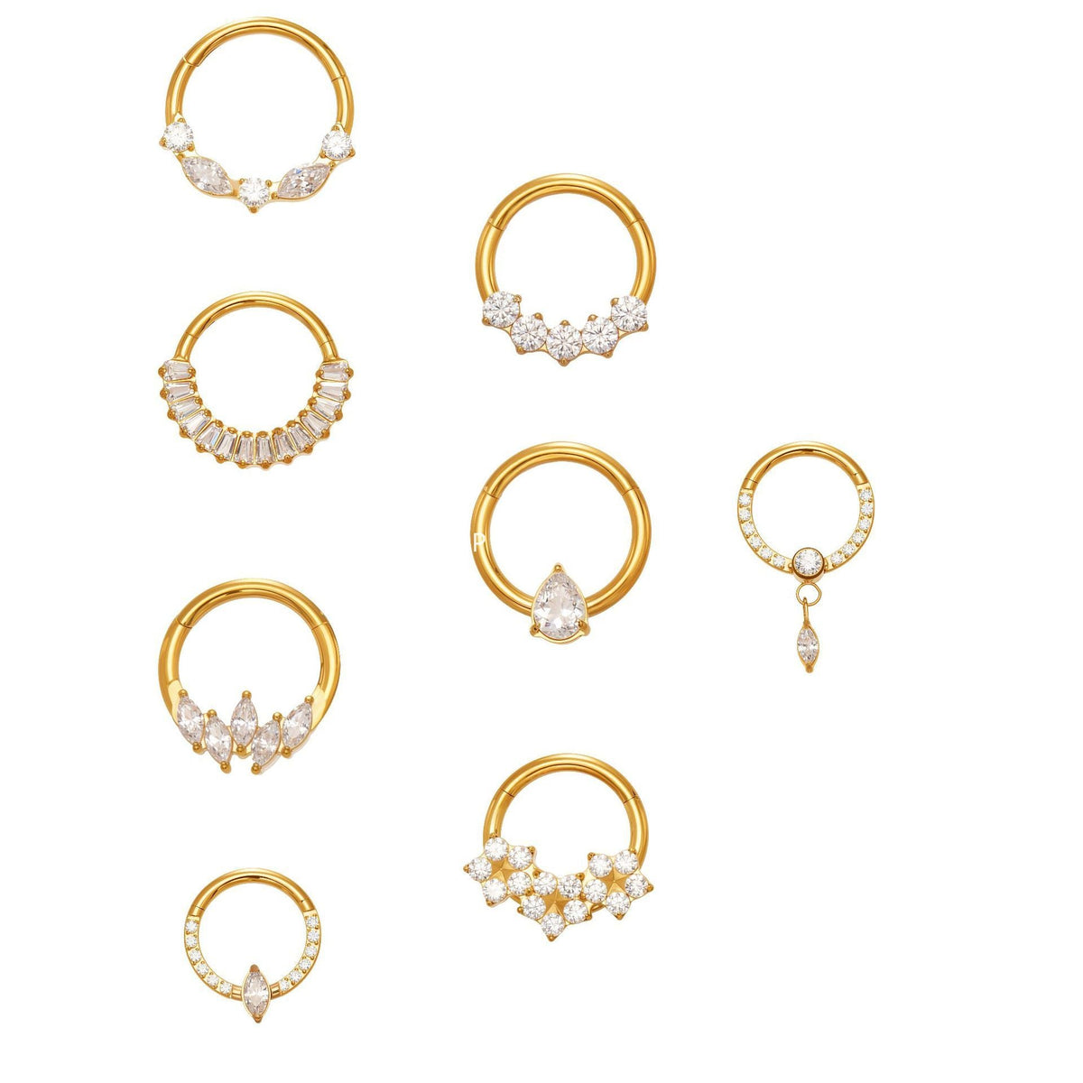 D관 - 티타늄 합금 스틸 큐빅 심리스 링 코 피어싱 [T001] 25.11-2