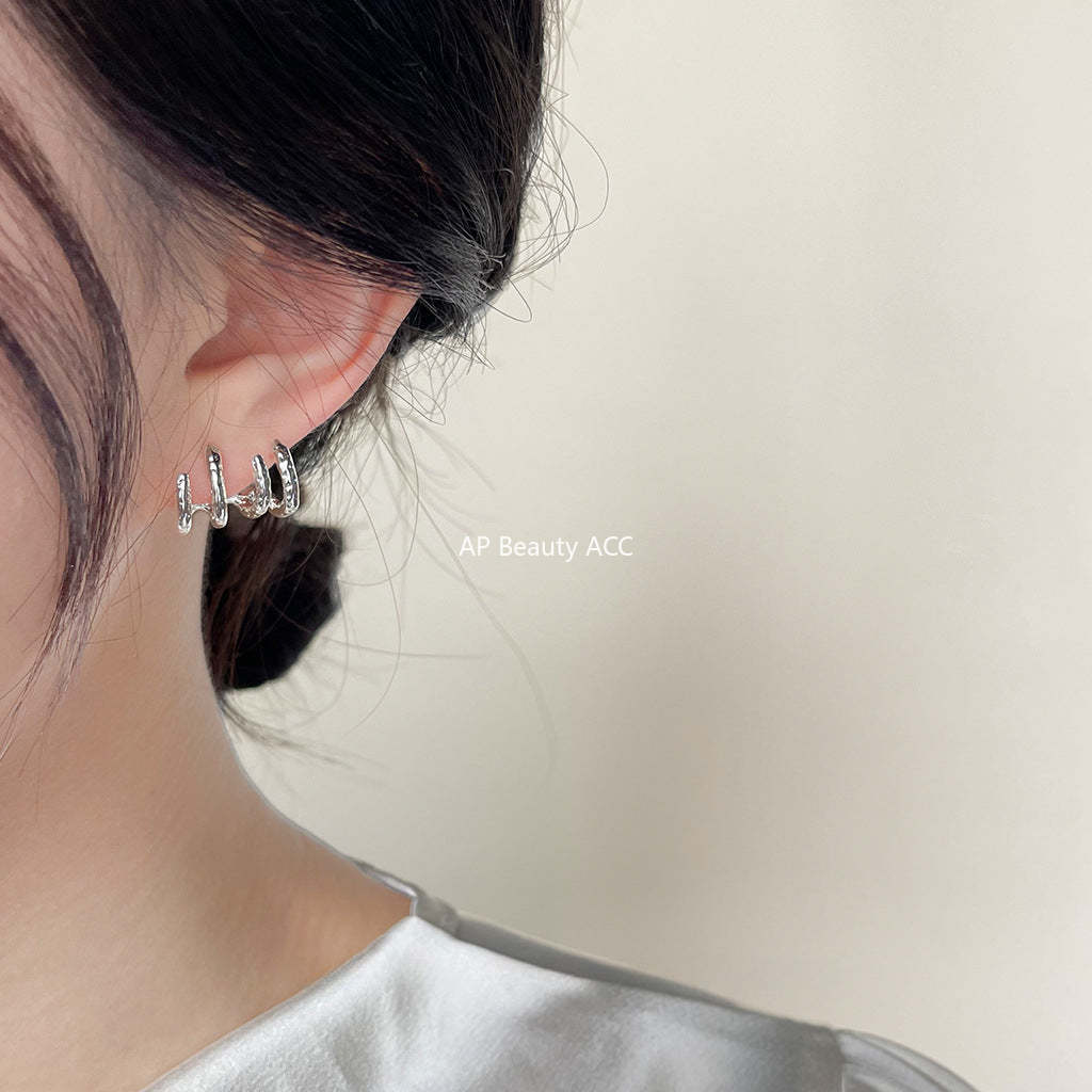 C관 - 인스타그램 스타일 기하학 은침 귀걸이 [3966] 24.05-1