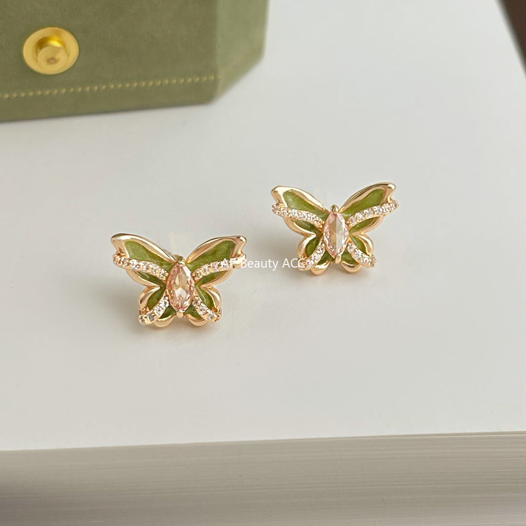 C관 - 925 은침 큐빅 나비 디자인 귀걸이 [6923] 25.10-3