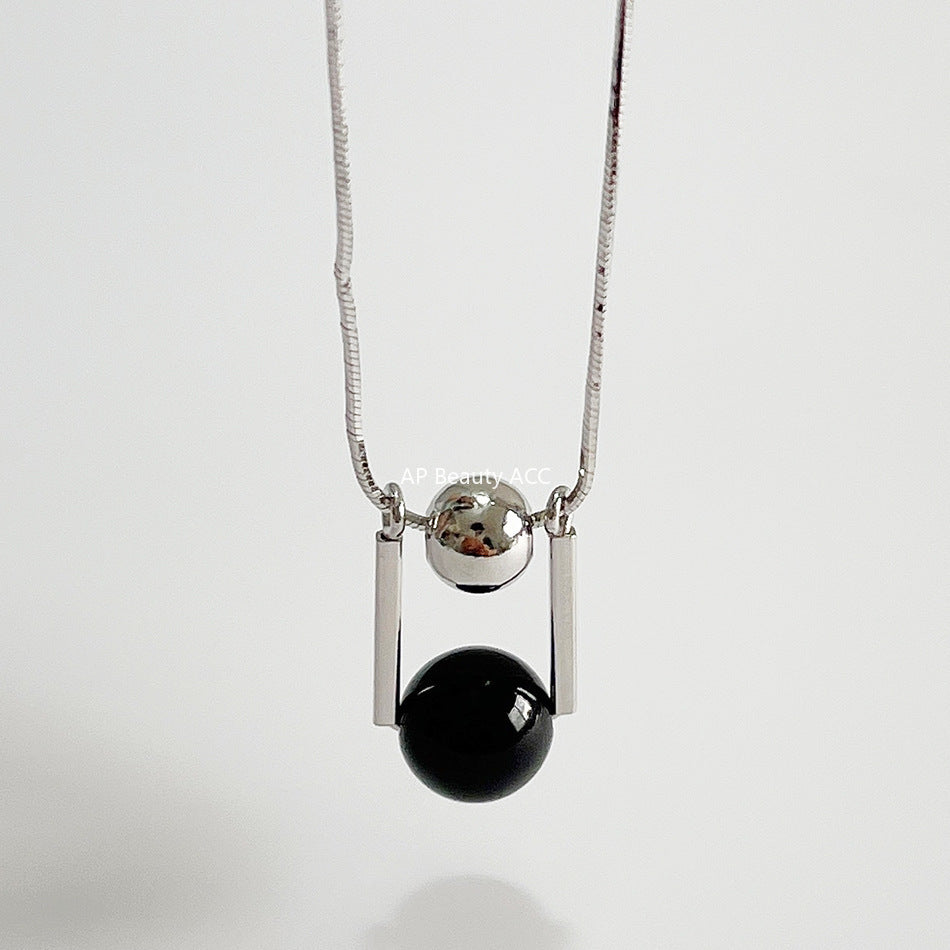 F관 - 925 실버 블랙 오닉스 목걸이 [B99] 25.10-1
