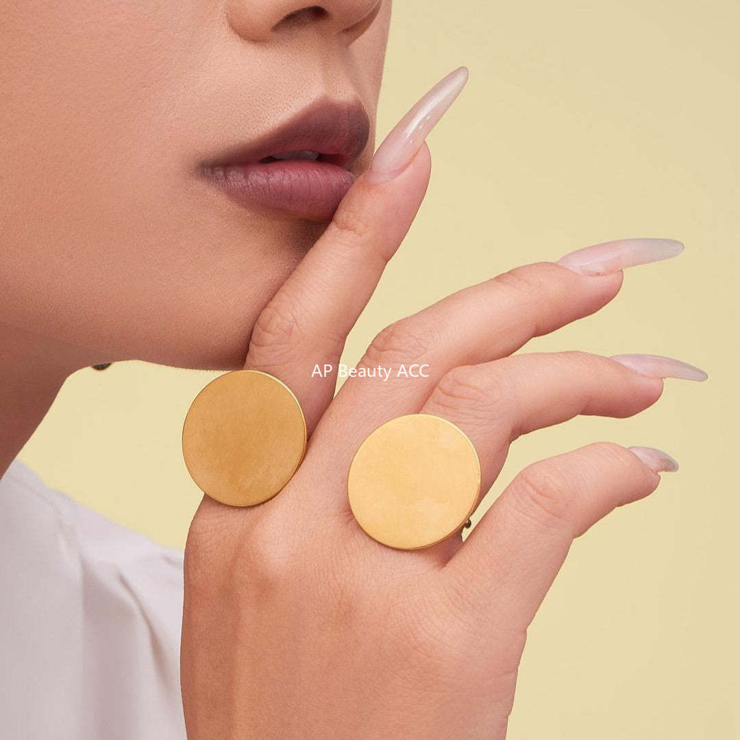 D관 - 스테인리스 18K 도금 원형 링 목걸이 귀걸이 반지 [TXP458] 25.10-5