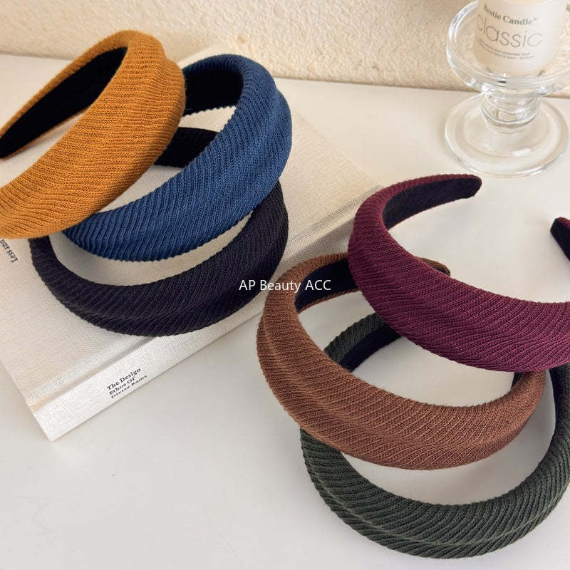 E관 - 컬러 니트 울 스펀지 머리띠 [27502] 25.09-4