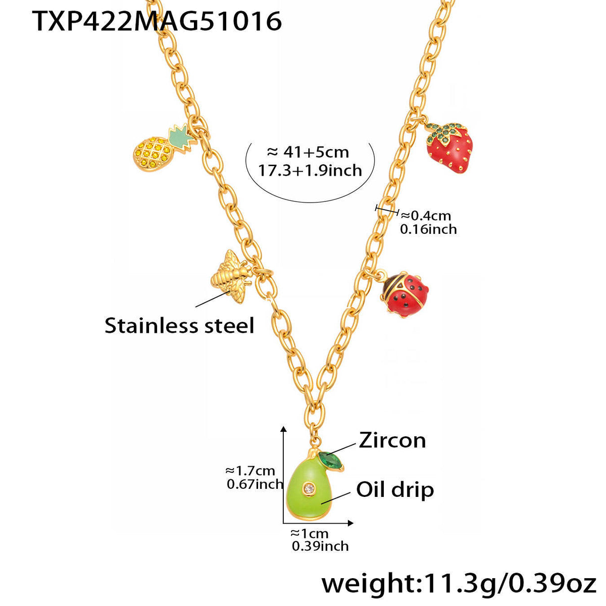 D관 - 스테인리스 스틸 큐빅 과일 열기구 지구본 펜던트 목걸이 팔찌 반지 [TXP422] 25.10-4