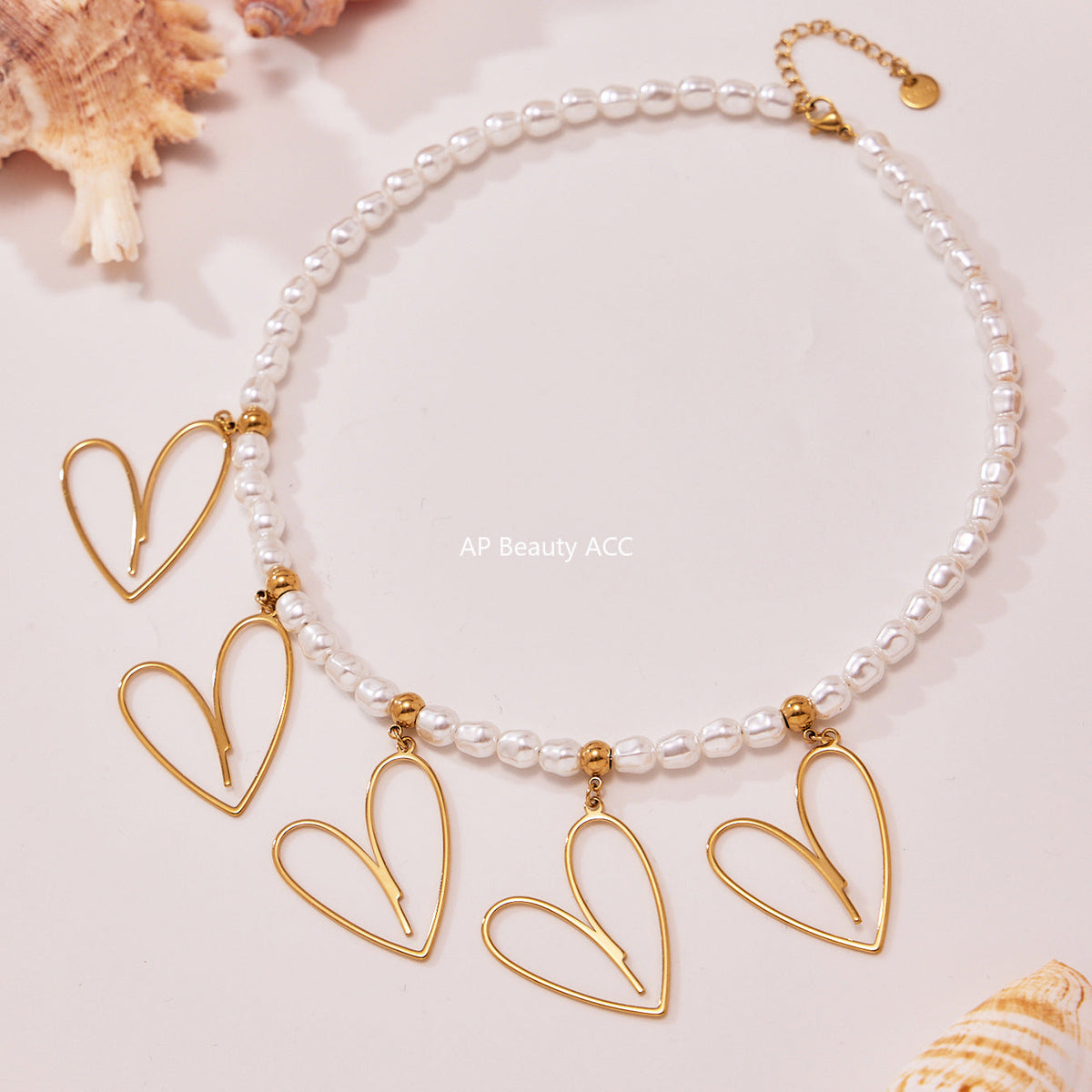 D관 - 스테인리스 스틸 핸드메이드 하트 펜던트 목걸이 [P1676] 25.10-3